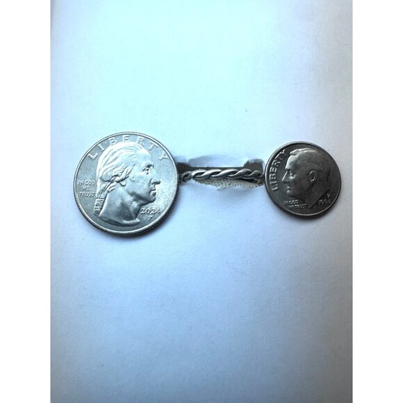 Estate Sterling Silver 925 Braided Rope Band Ring Size 9, Classic Stackable - Picture 6 of 8